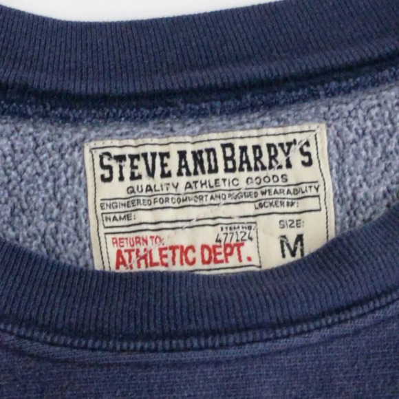 Vintage 90'S Steve And Barry's Navy Mi Wolverines University Crew Neck Sweater S - Picture 5 of 11